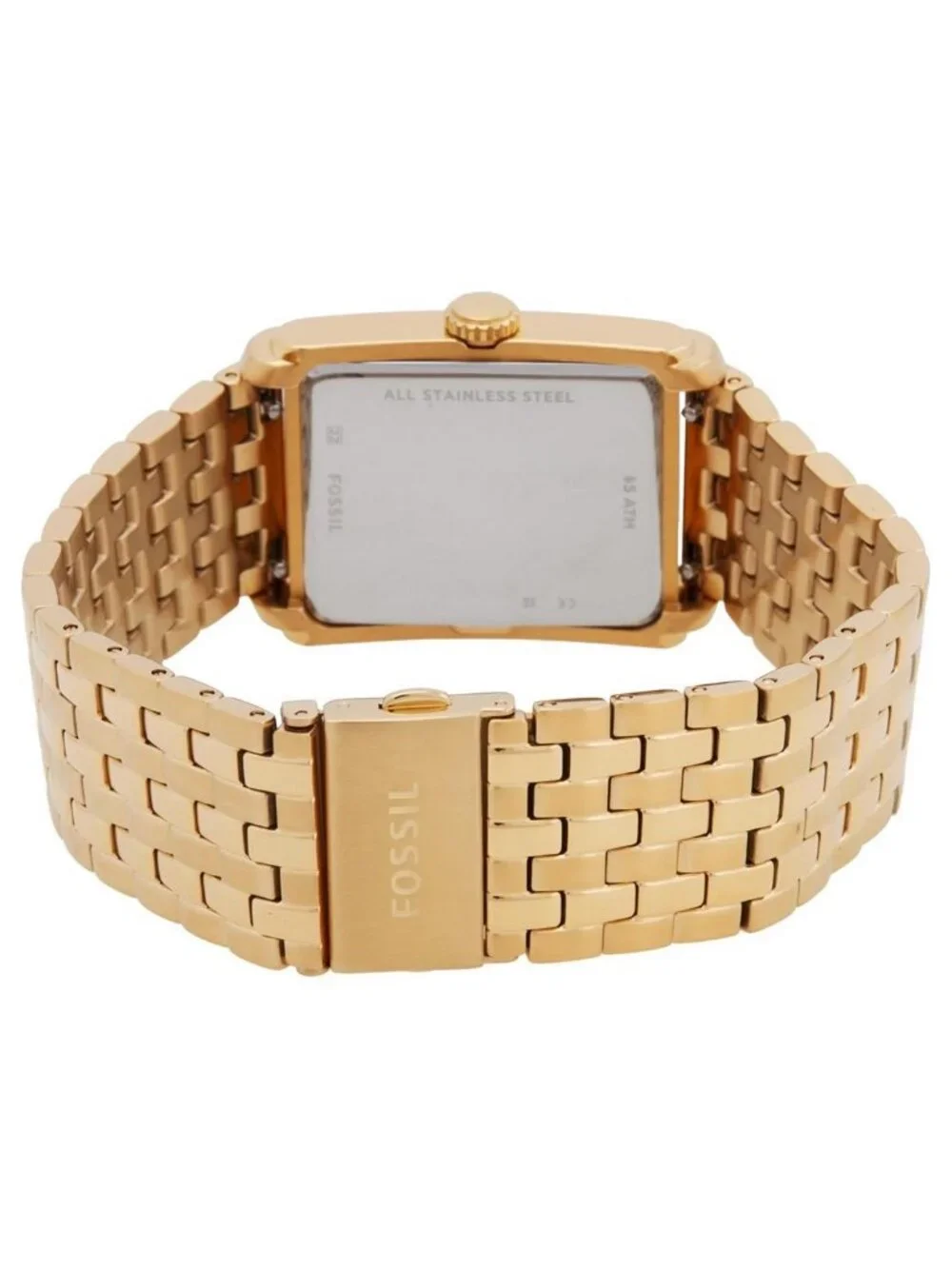 NWT Fossil Carraway Quartz Gold Dial Watch